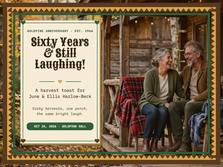 Goldpine anniversary toast slide: anniversary toast slide template