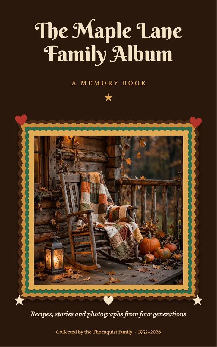 The Maple Lane Family Album eBook cover, tramp art frame template