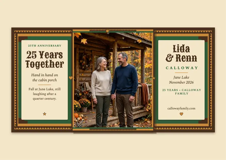 Lida and Renn 25th anniversary tramp frame certificate template