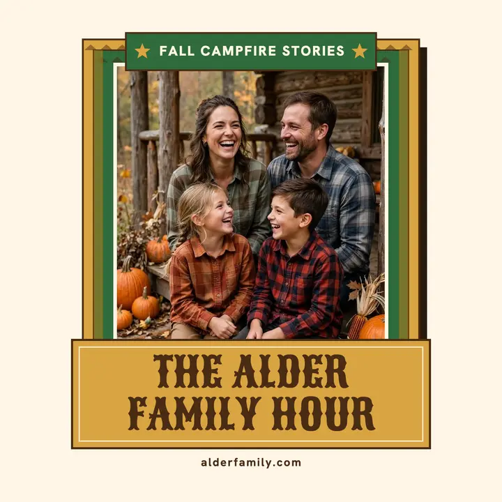 Alder Family Hour tramp-art podcast cover template