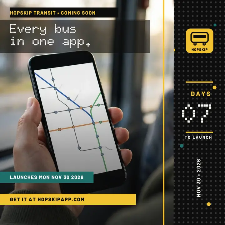 Hopskip Transit app countdown post template