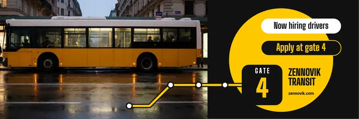 Zennovik Transit bus operator hiring header: bus driver hiring header template