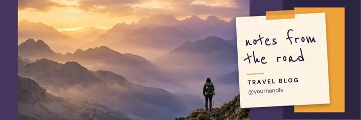 Travel journal X header template