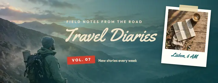 Travel diaries instant photo cover template