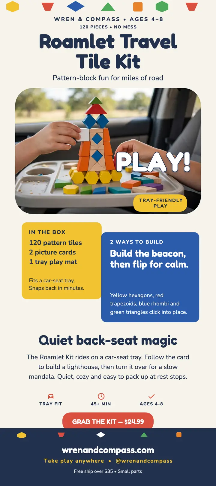 Roamlet travel tile kit rack card template