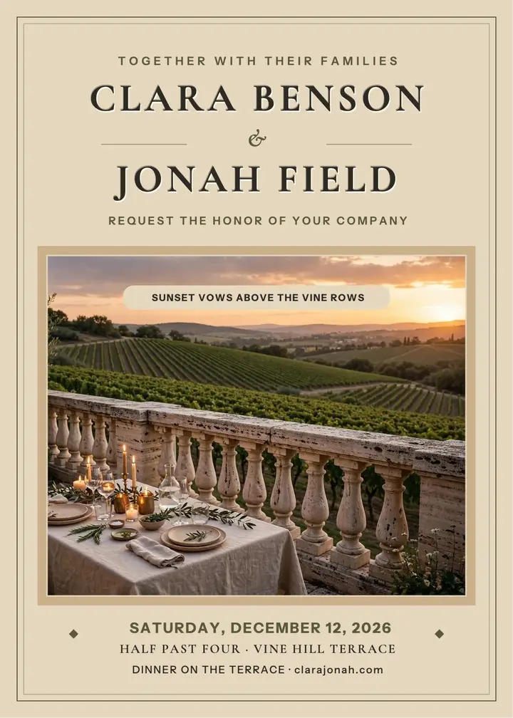 Clara and Jonah travertine terrace invite template