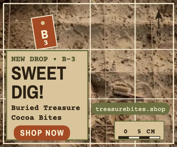 Buried Treasure Cocoa Bites launch ad template