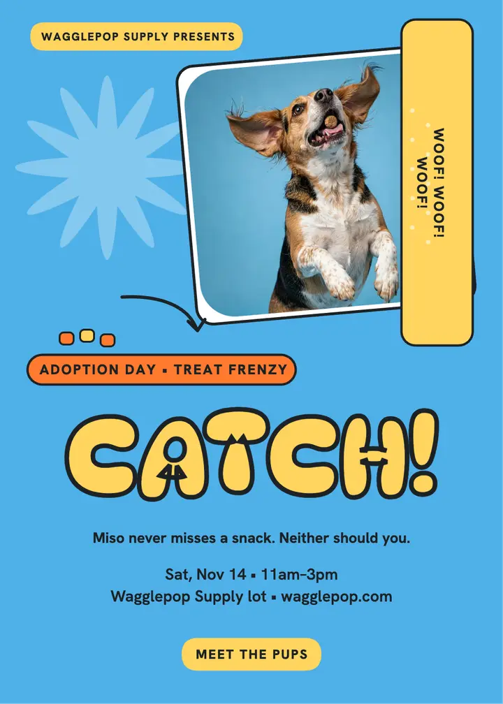 Wagglepop treat-catch adoption invitation template