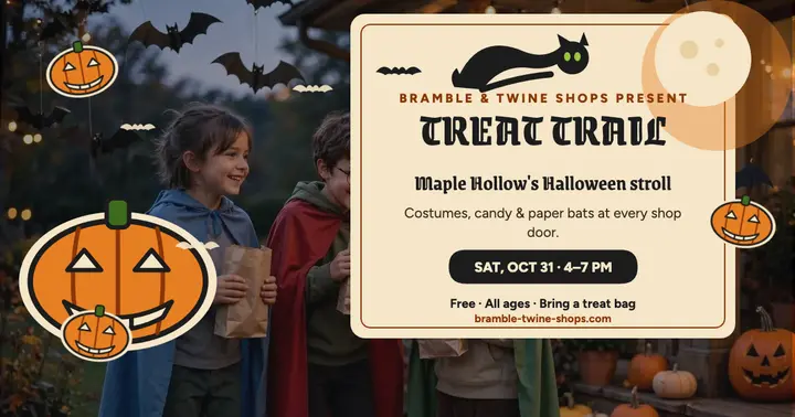 Maple Hollow Treat Trail Halloween post template