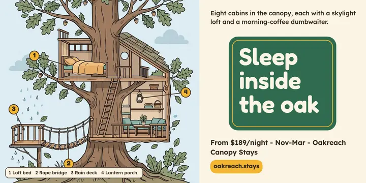 Treehouse stay post, cutaway cross-section template