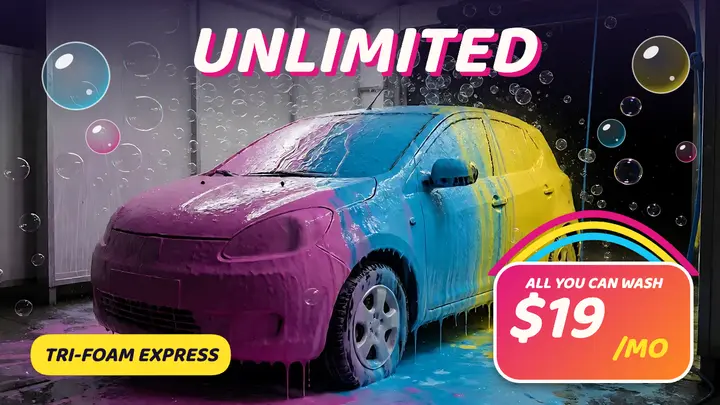Foam Tunnel unlimited wash thumbnail template