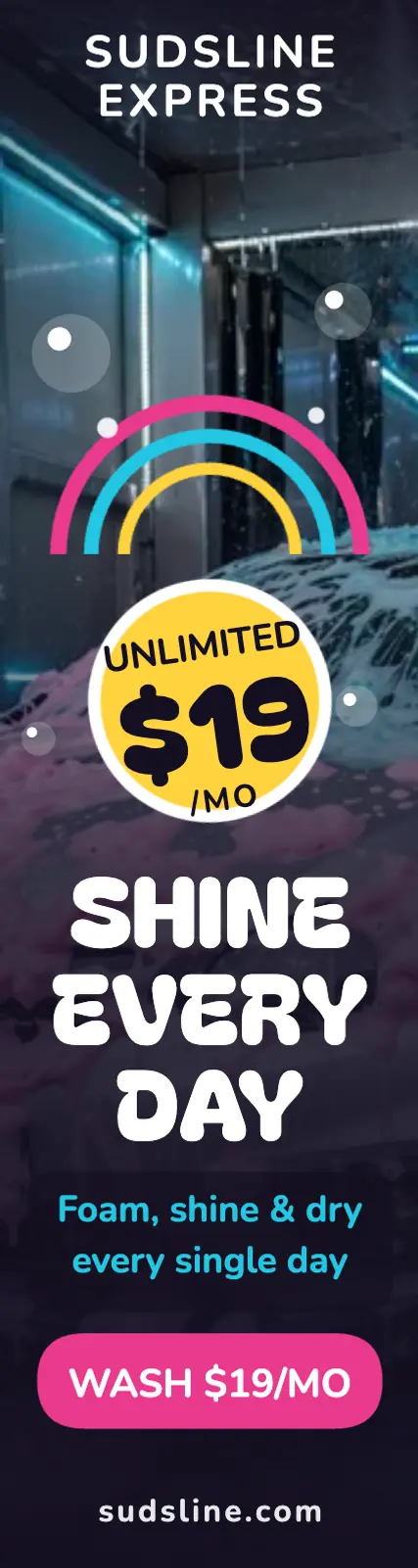Sudsline Express unlimited wash skyscraper template