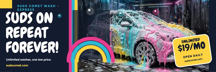 Suds Comet Wash unlimited pass header template