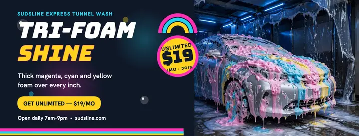 Sudsline tri-foam wash unlimited cover template
