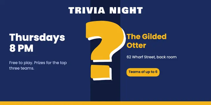 Trivia night question mark template