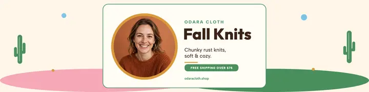 Odara Cloth fall knits banner template