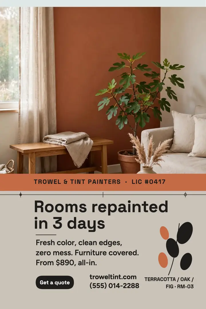 Trowel and Tint painted room poster template