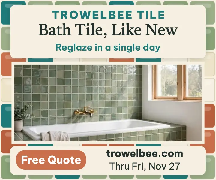 Trowelbee Tile bath reglaze ad: bath tile reglazing ad template