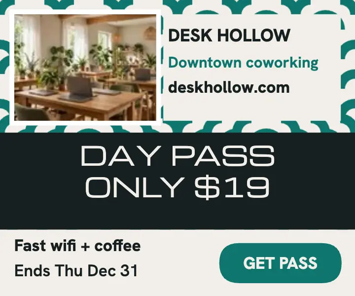 Desk Hollow day pass maze ad template
