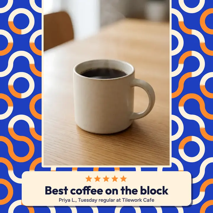 Tilework cafe customer review post template