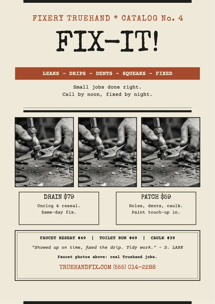Fixery Truehand tool catalog flyer template