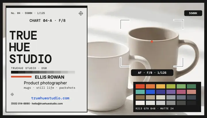Truehue Studio calibration business card template