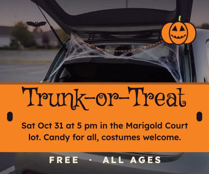 Trunk-or-treat night ad, vintage Halloween die-cut template