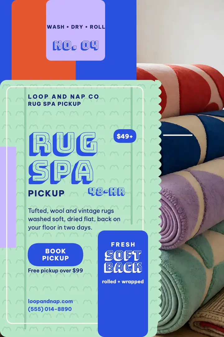 Loop and Nap rug spa pickup poster template