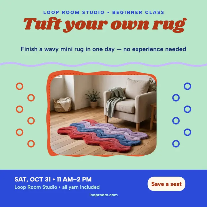 Loop Room tufted rug workshop post template