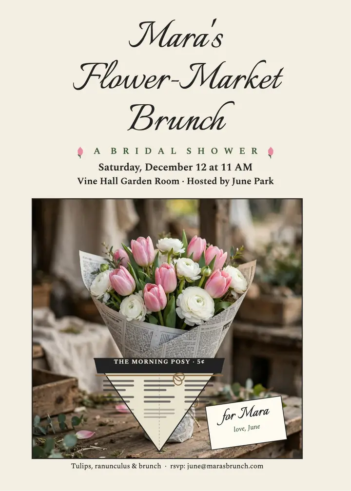 Mara's tulip bridal brunch invitation template