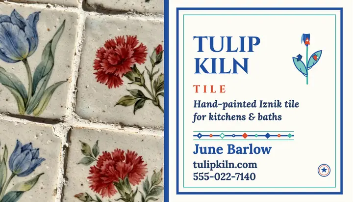 Tulip Kiln Tile installer card template