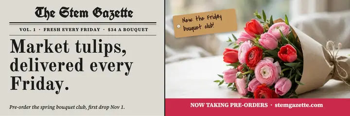 The Stem Gazette bouquet club header template