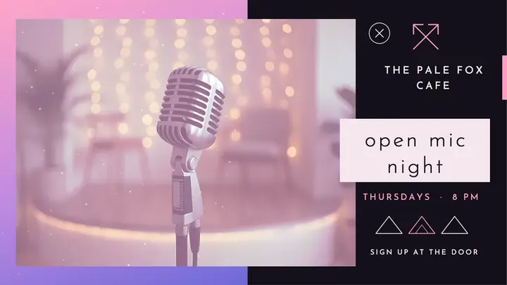 Pale Fox open mic night thumbnail template