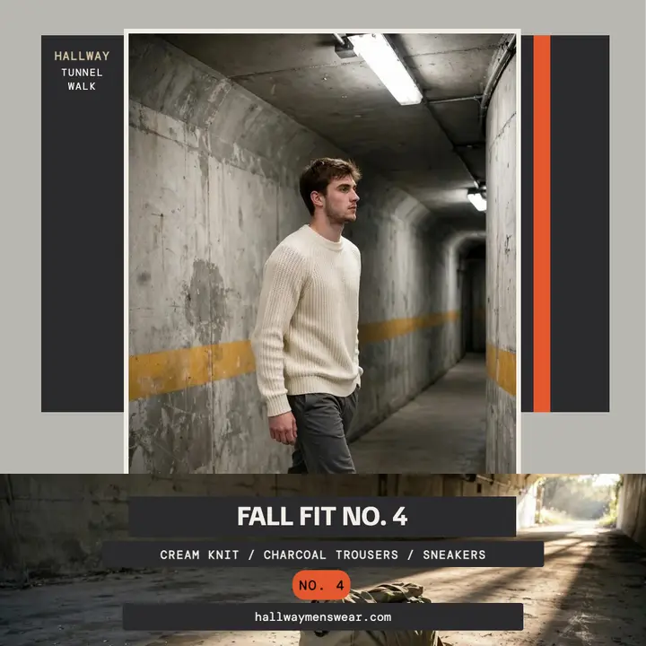 Hallway Menswear tunnel walk look square post template
