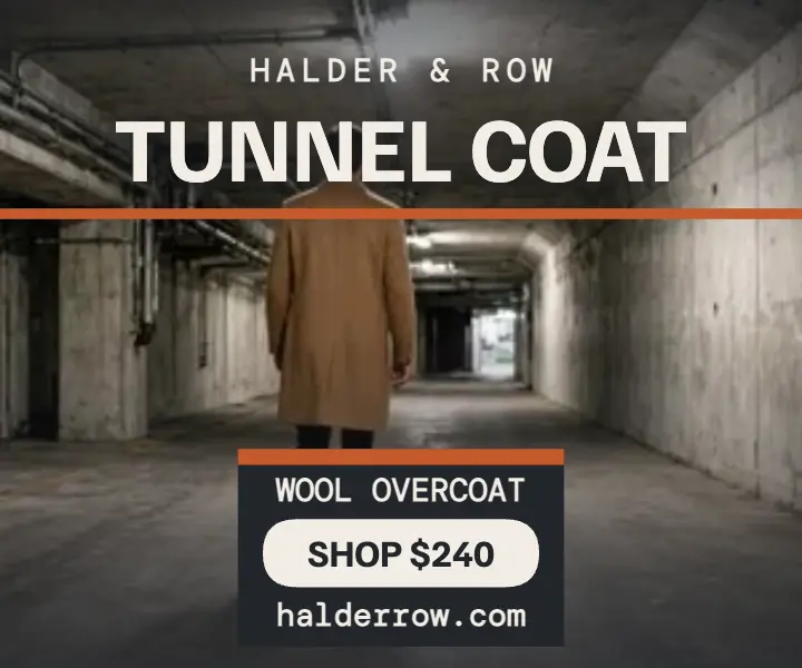 Halder and Row tunnel coat ad template