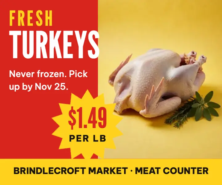 Brindlecroft Market fresh turkey sale ad: fresh turkey sale display ad template
