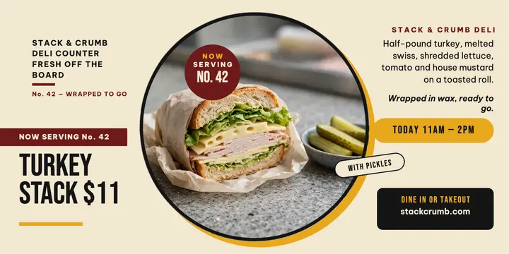Stack and Crumb turkey stack lunch post template