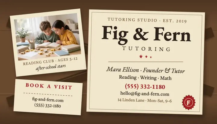 Fig and Fern letter rack card template