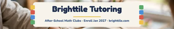 Brighttile Tutoring math clubs cover: tutoring linkedin cover template