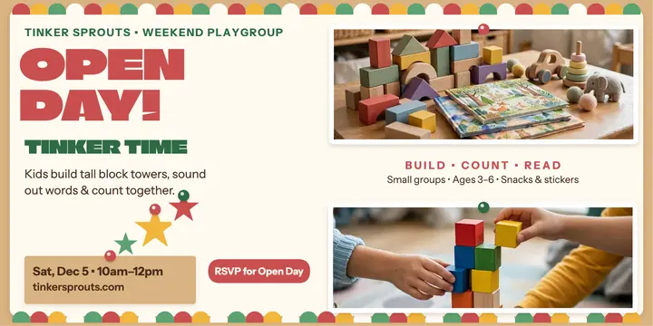 Tinker Sprouts tutoring open day post: tutoring open day post template