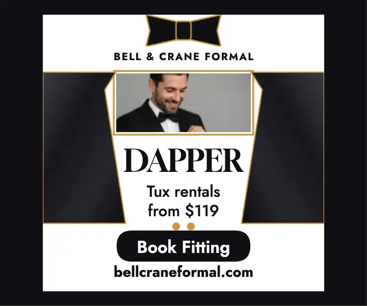 Bell and Crane tux rental ad template