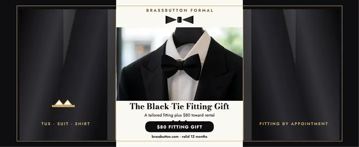 Brassbutton black-tie fitting gift voucher template