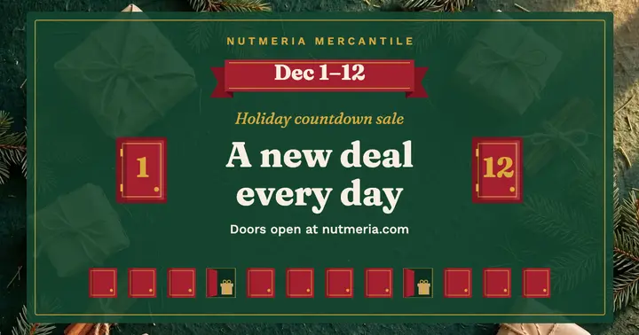 Twelve days of holiday deals, advent calendar post template