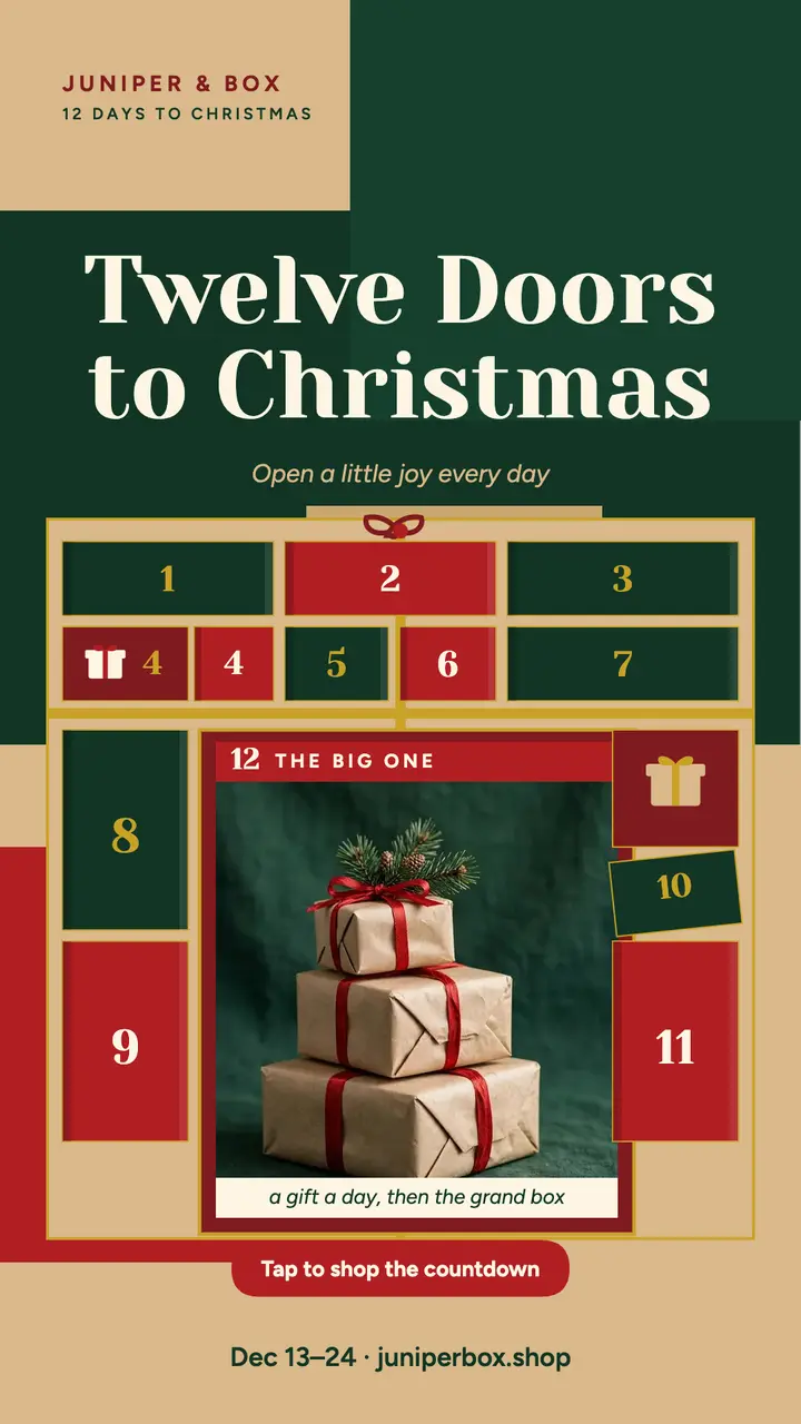 Juniper and Box twelve doors countdown template