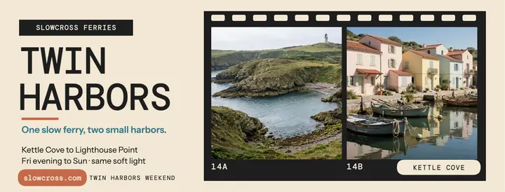 Twin Harbors ferry weekend cover template