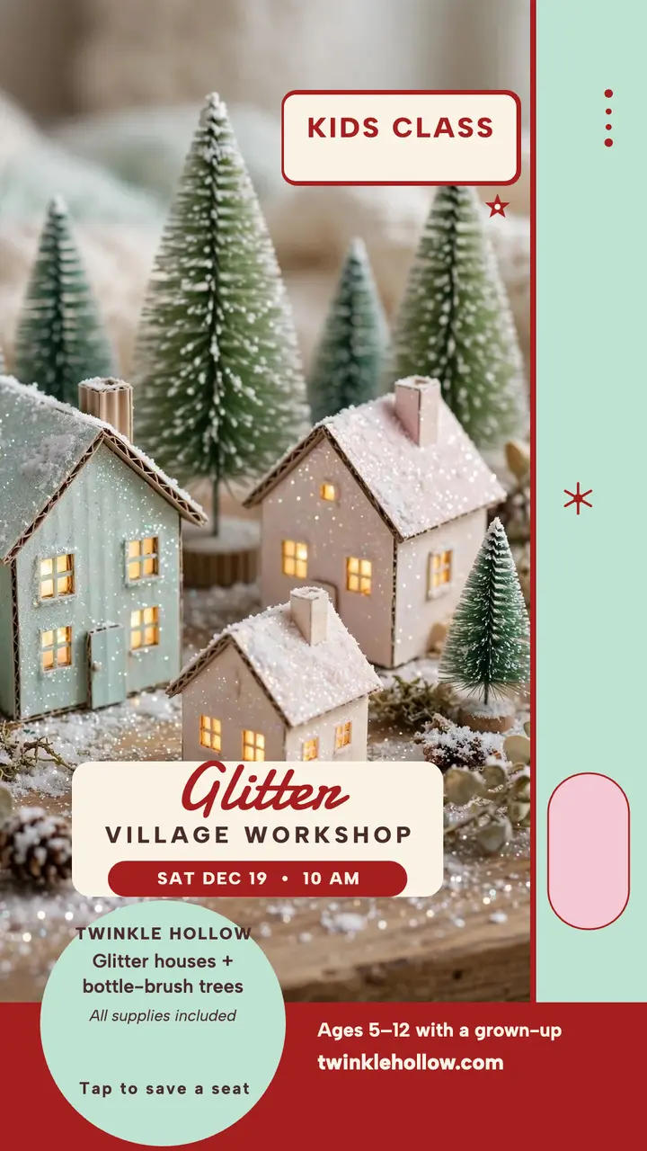 Twinkle Hollow glitter village class story template