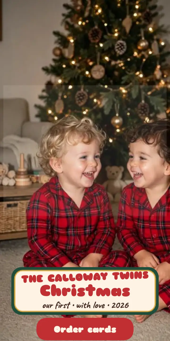 Calloway twins first Christmas announcement template