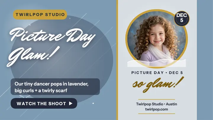 Twirlpop picture day glam thumbnail: dance picture day thumbnail template
