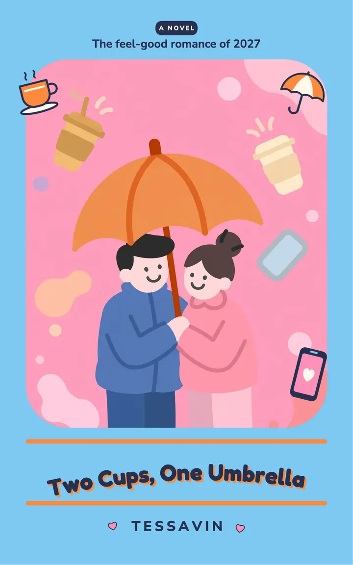 Two Cups, One Umbrella rom-com ebook cover template
