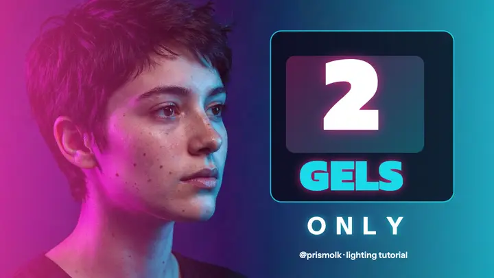 Two gels only lighting tutorial thumbnail template